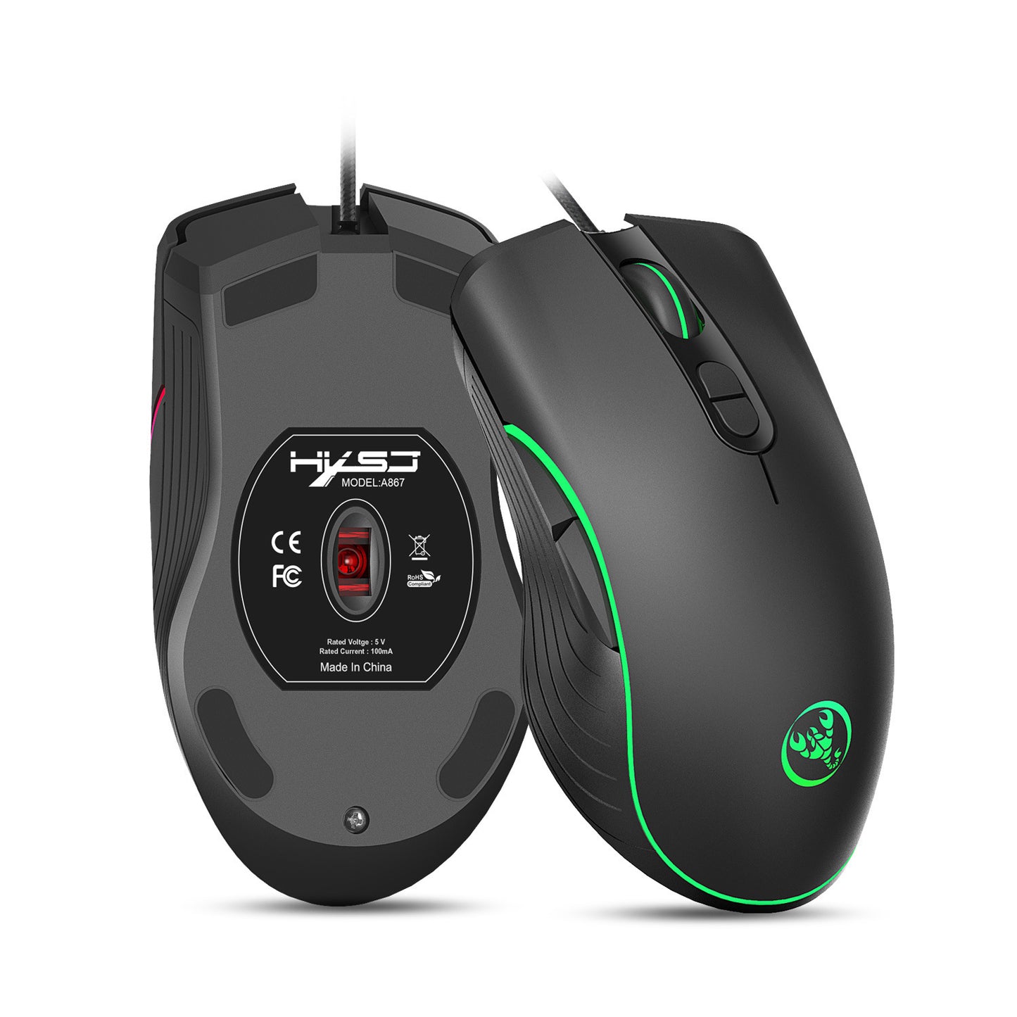 Souris filaire lumineuse